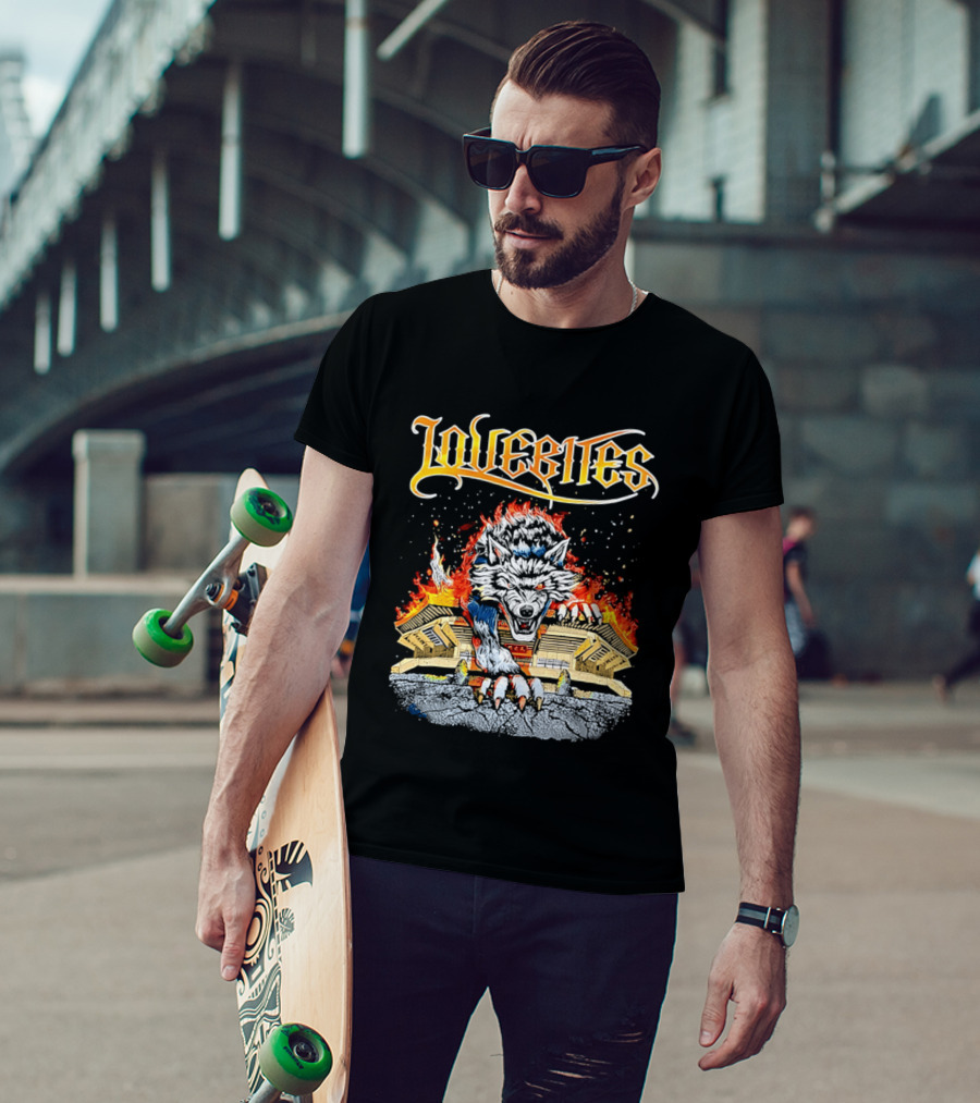 Lovebites Wolf Flames Building T-Shirt