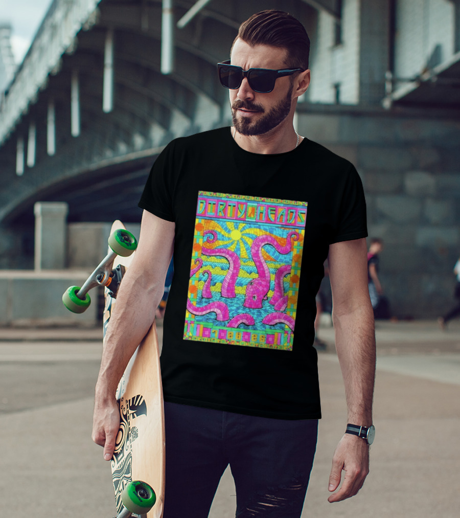Dirty Heads Grand Rapids MI Acrisure Amphitheater July 28 2026 Psychedelic Octopus Sunburst T-Shirt