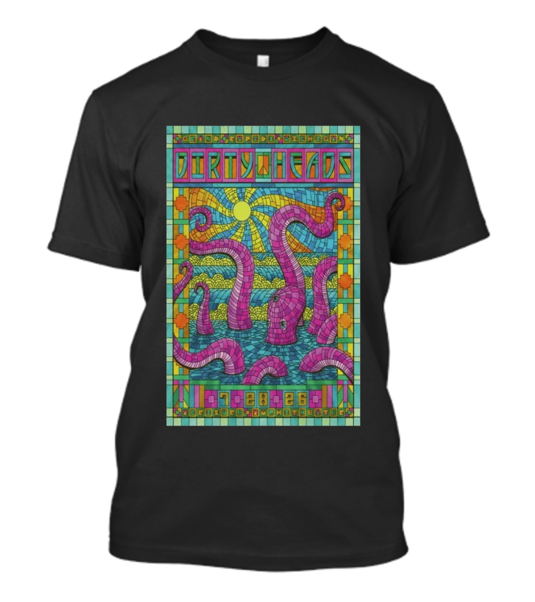 Grand Rapids Michigan Dirty Heads Concert 2026 Octopus Mosaic T-Shirt