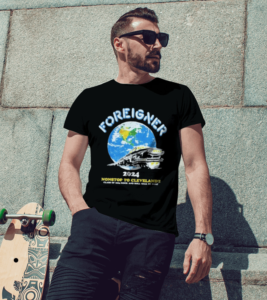 Foreigner 2024 Nonstop To Cleveland Class Of 2024 Rock And Roll Hall Of Fame T-Shirt
