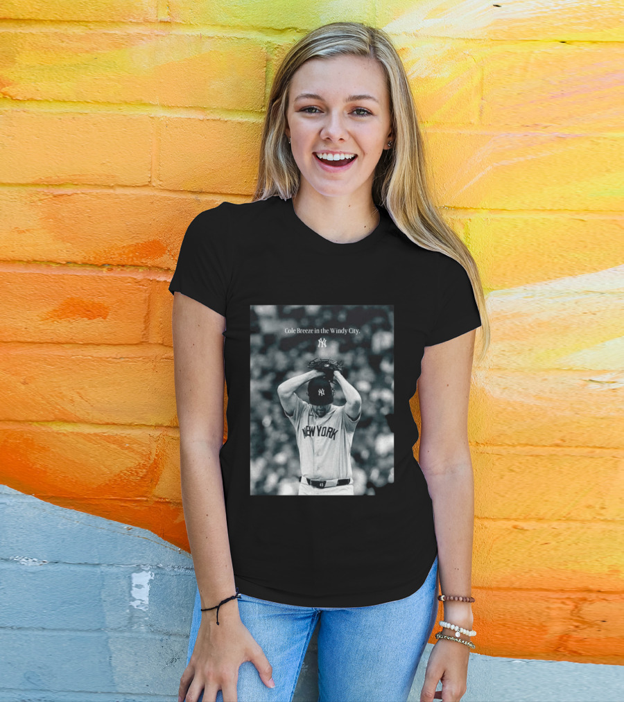 New York Yankees Cole Breeze Pitching Moment In The Windy City T-Shirt