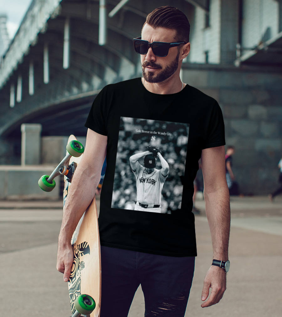 New York Yankees Cole Breeze Pitching Moment In The Windy City T-Shirt