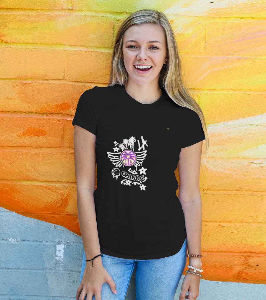 LA Sparks Graffiti Wings Basketball Stars T-Shirt