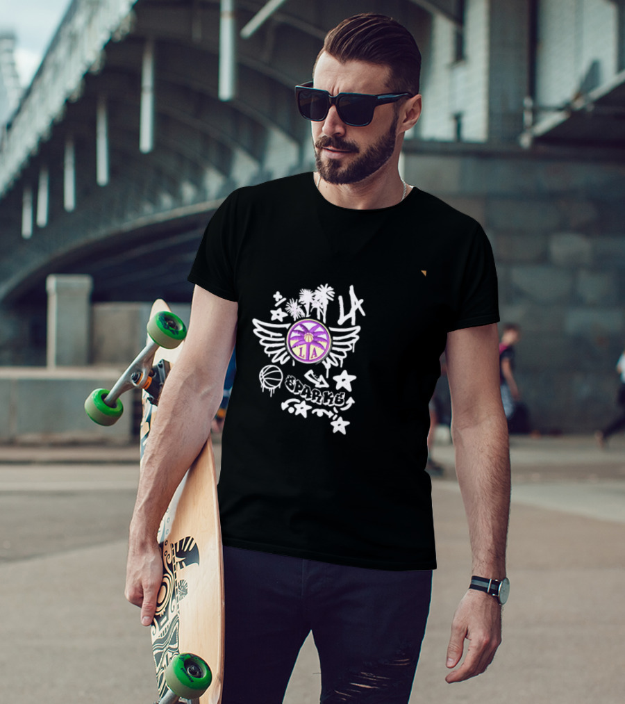 LA Sparks Graffiti Wings Basketball Stars T-Shirt