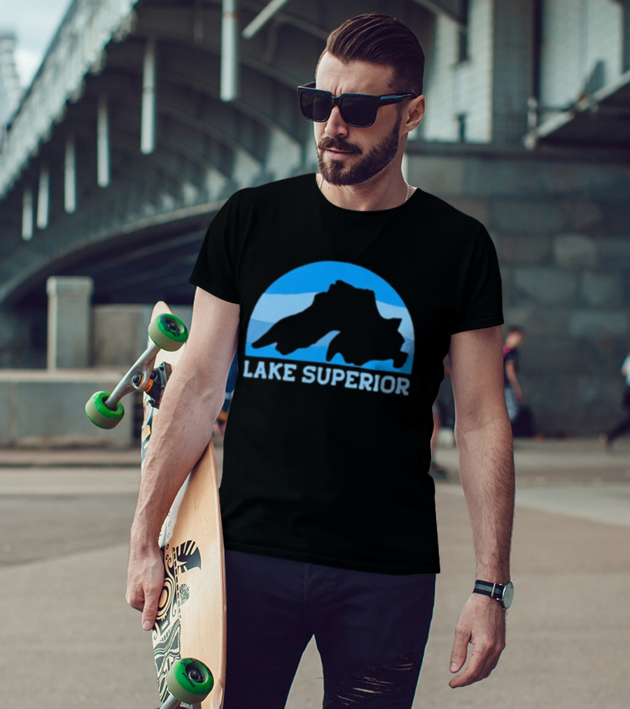 Lake Superior Blue Silhouette Arch T-Shirt