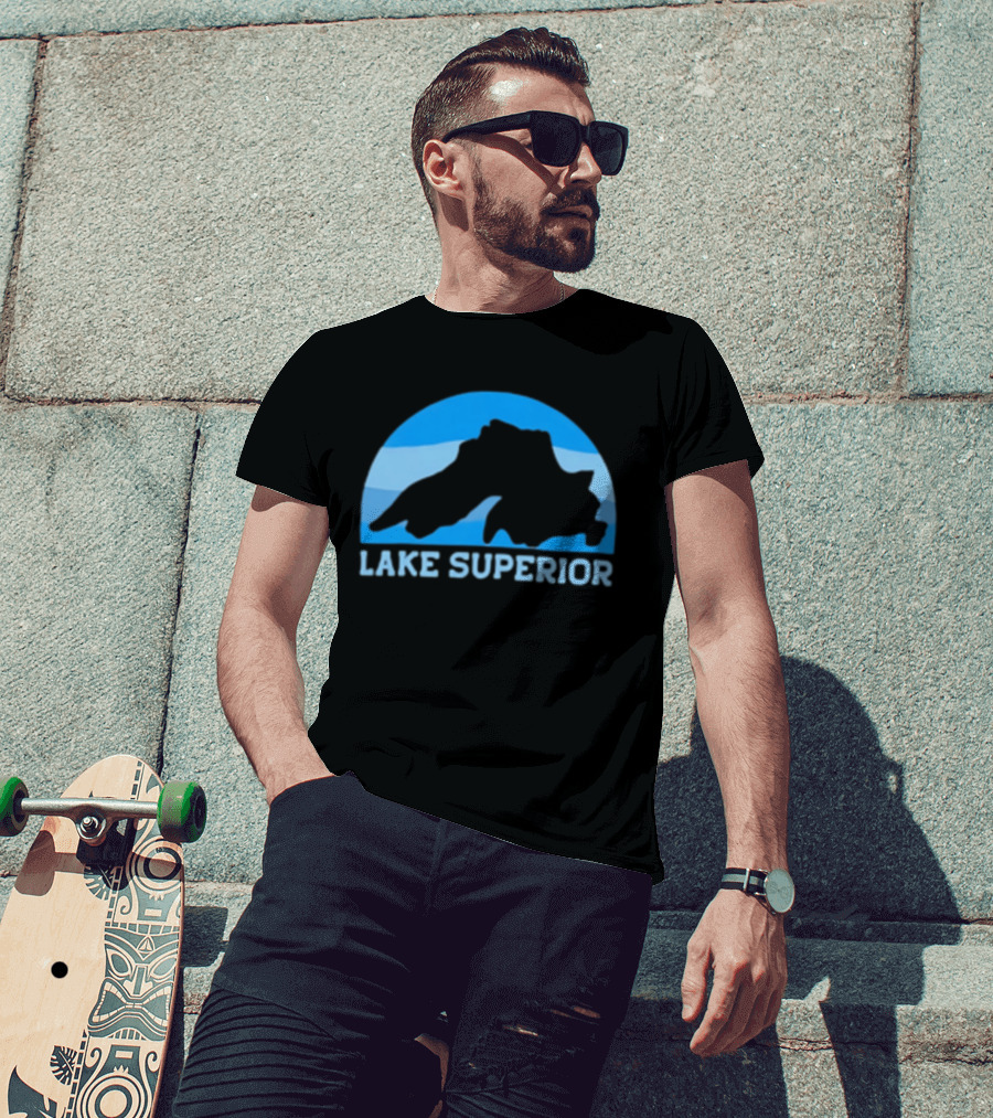 Lake Superior Blue Silhouette Arch T-Shirt