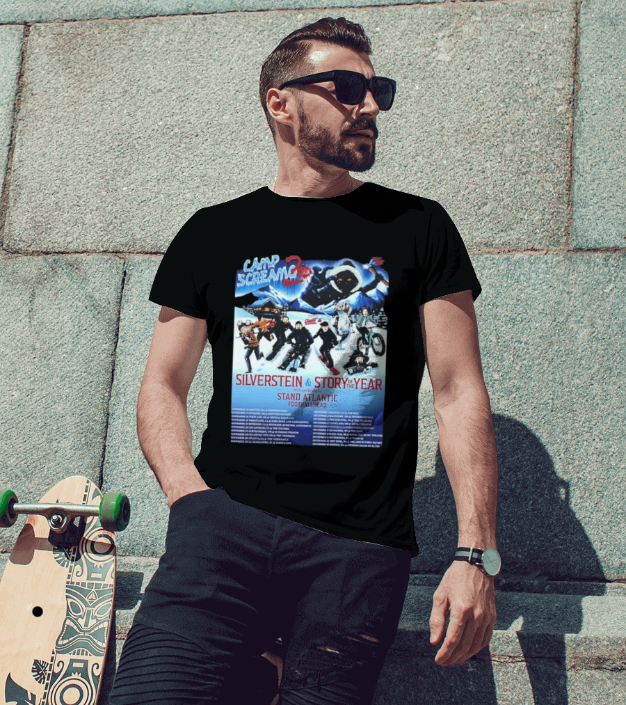 Camp Screamo 2 Tour 2026 Silverstein Story Of The Year Stand Atlantic Footballhead Dates T-Shirt