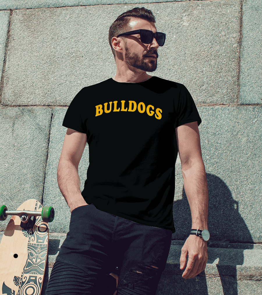 Support The Bulldogs Bold Yellow Arch T-Shirt