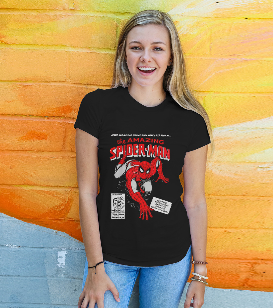 Never Has Anyone Fought Such Merciless Foes As The Amazing Spider Man Marvel Superhero T-Shirt