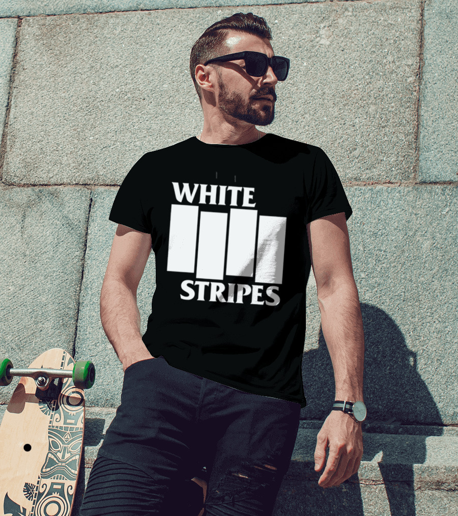 The White Stripes Band Name With Iconic Bar T-Shirt