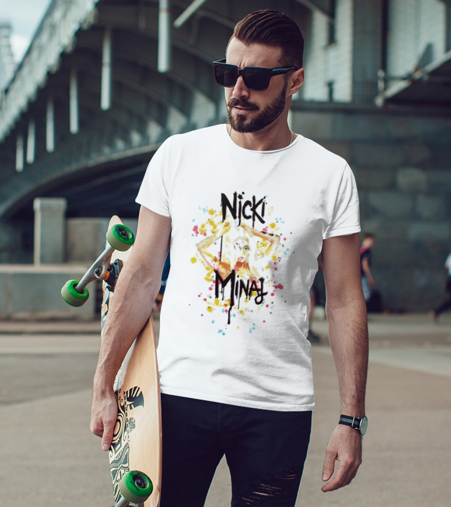 Nicki Minaj Vibrant Paint Splatter T-Shirt