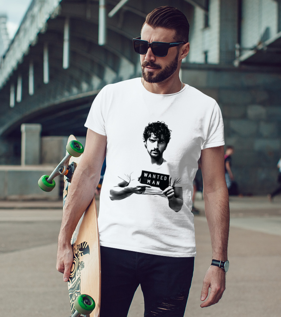 Boone Wanted Man Tour Shot 2026 Bold Typography Black And White T-Shirt