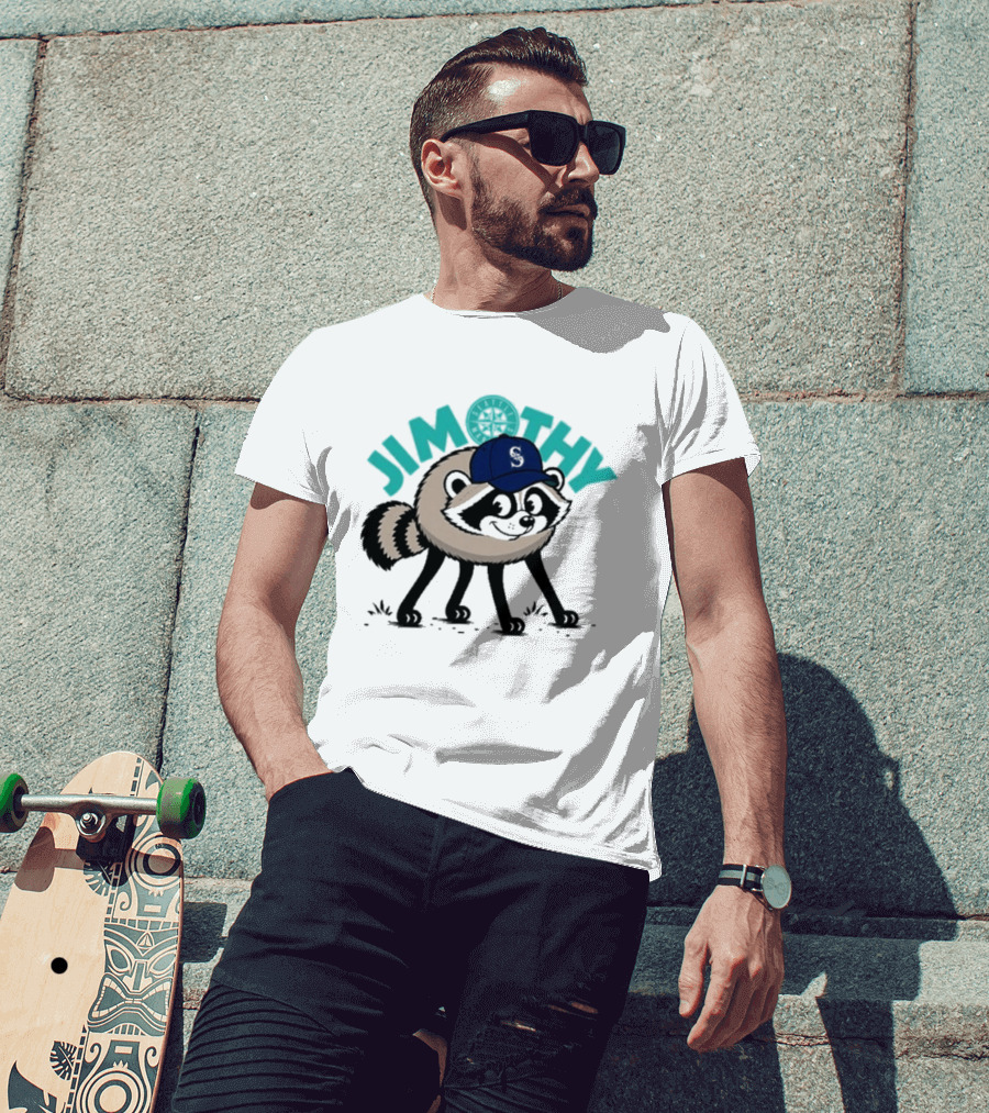 Jimothy Raccoon Mariners Baseball Cap T-Shirt