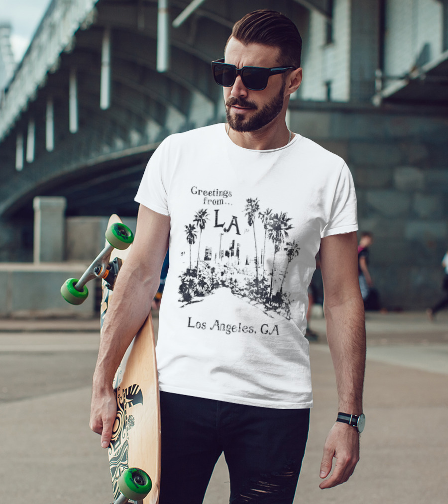 Greetings From LA City Los Angeles CA Palm Tree Scenery T-Shirt