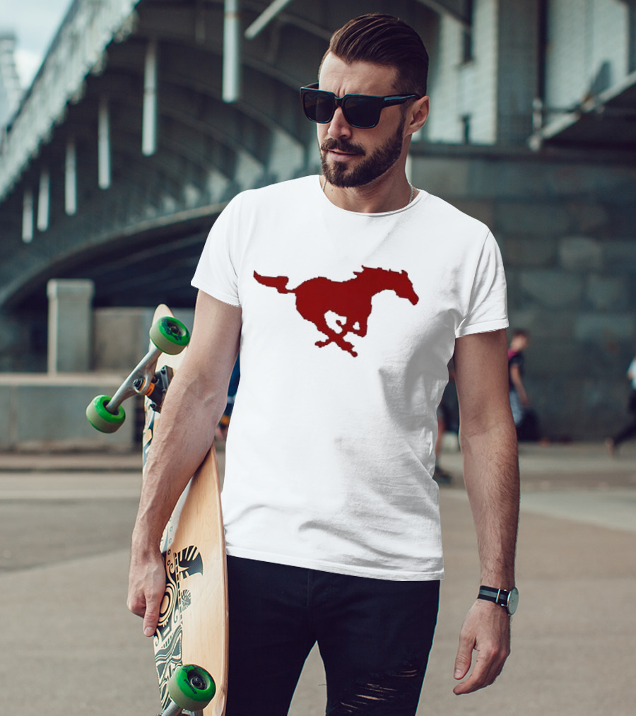 Mustang Red Galloping Horse T-Shirt