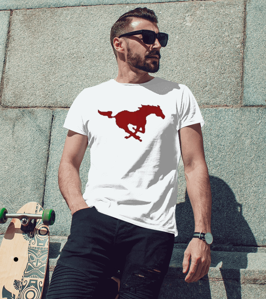 Mustang Red Galloping Horse T-Shirt