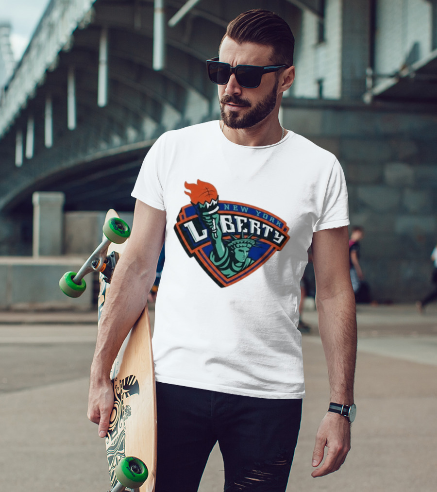New York Liberty Leonie Fiebich Barclays Center Basketball Team T-Shirt