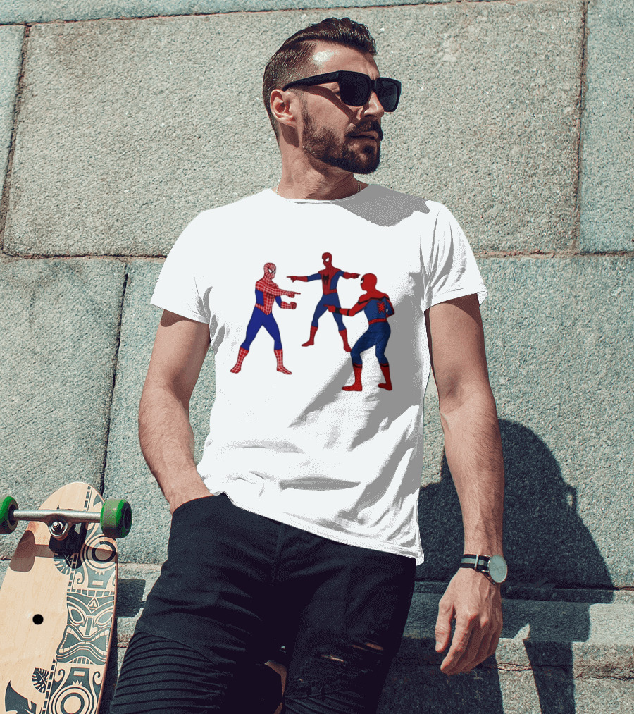 Spiderman Pointing Meme Marvel Superhero Comic Book Iconic Scene 2026 T-Shirt