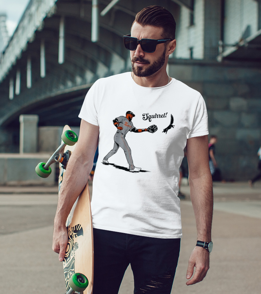 Squirrel Catch Baseball San Francisco Giants Wildlife T-Shirt