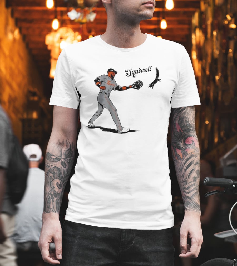 Squirrel Catch Baseball San Francisco Giants Wildlife T-Shirt