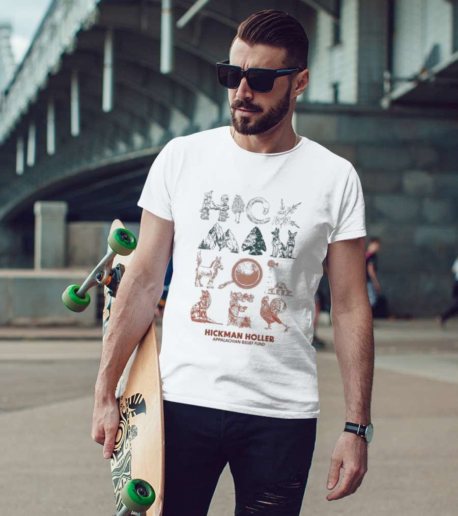 Tyler Childers Hickman Holler Appalachian Relief Fund Hickman Holler Appalachian Mountains Wildlife Bear Banjo Squirrel T-Shirt