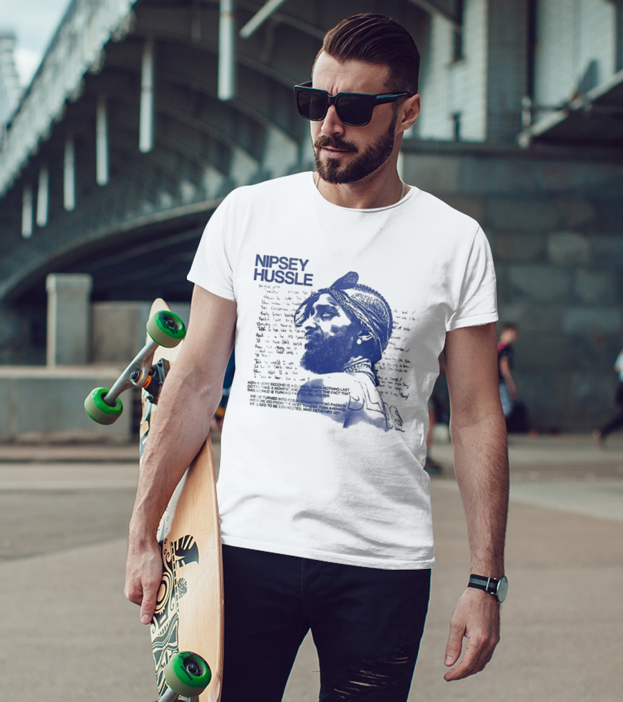 Nipsey Hussle Prolific Edition Blue Typography Profile T-Shirt