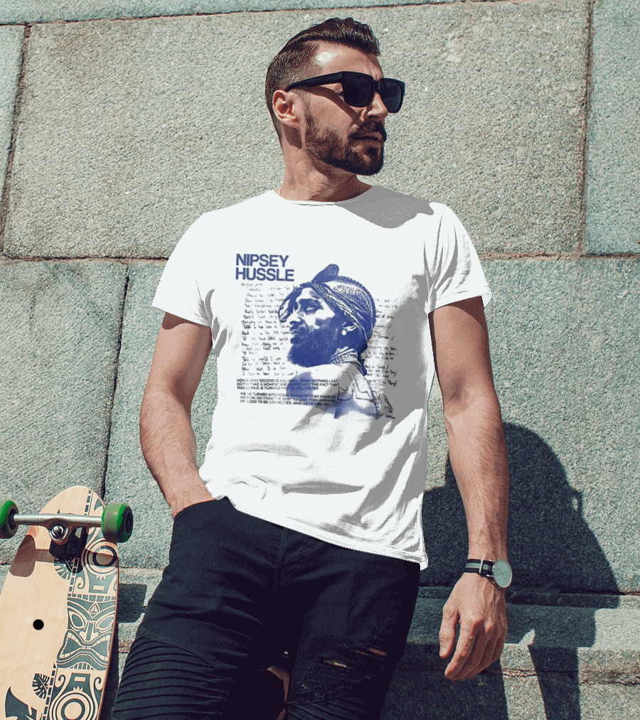 Nipsey Hussle Prolific Edition Blue Typography Profile T-Shirt