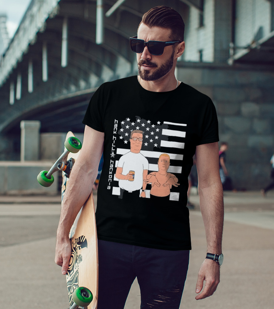 Hank Hill Hankonia American Flag Stars Stripes Characters T-Shirt