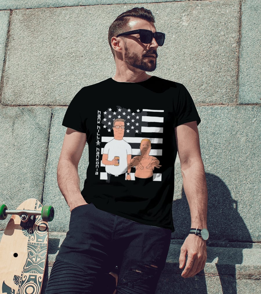 Hank Hill Hankonia American Flag Stars Stripes Characters T-Shirt