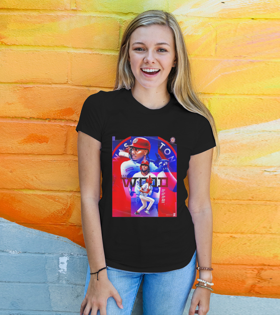 James Wood Washington Nationals .272 AVG .398 OBP 30 HR Collage T-Shirt