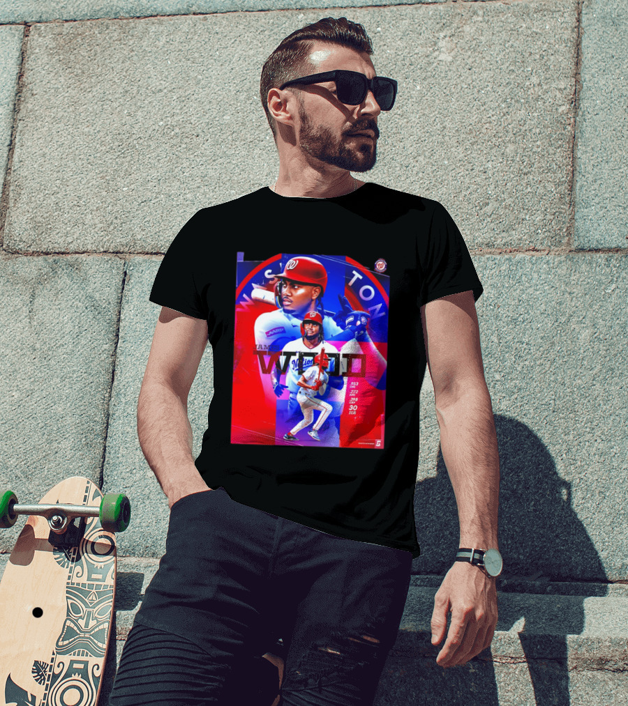 James Wood Washington Nationals .272 AVG .398 OBP 30 HR Collage T-Shirt