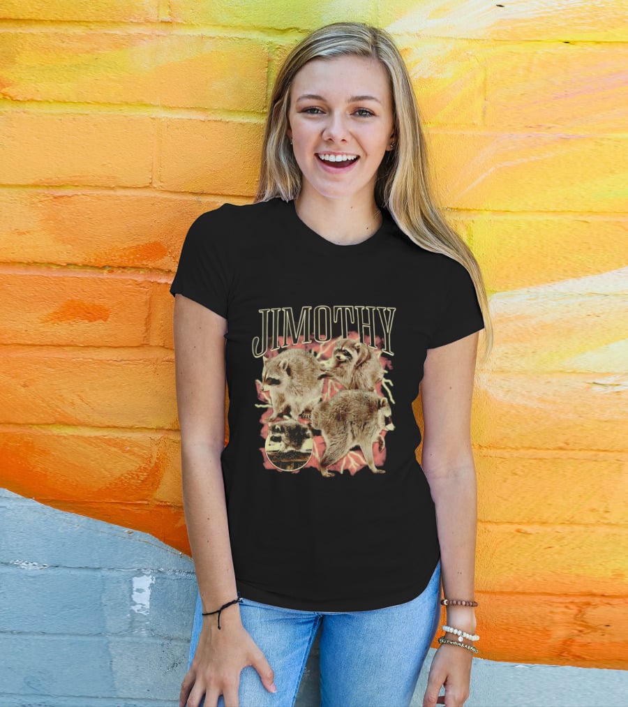 Jimothy Raccoons Retro Wildlife Montage T-Shirt
