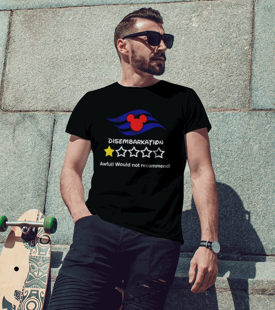 Disney Cruise Disembarkation Awful Review One Star Rating Mickey T-Shirt