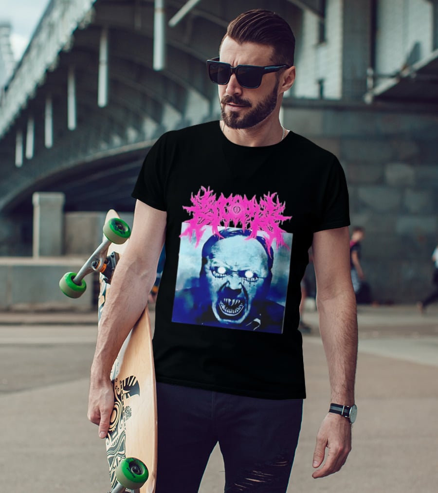 Gore Demon Face Glowing Eyes Death Metal Band T-Shirt