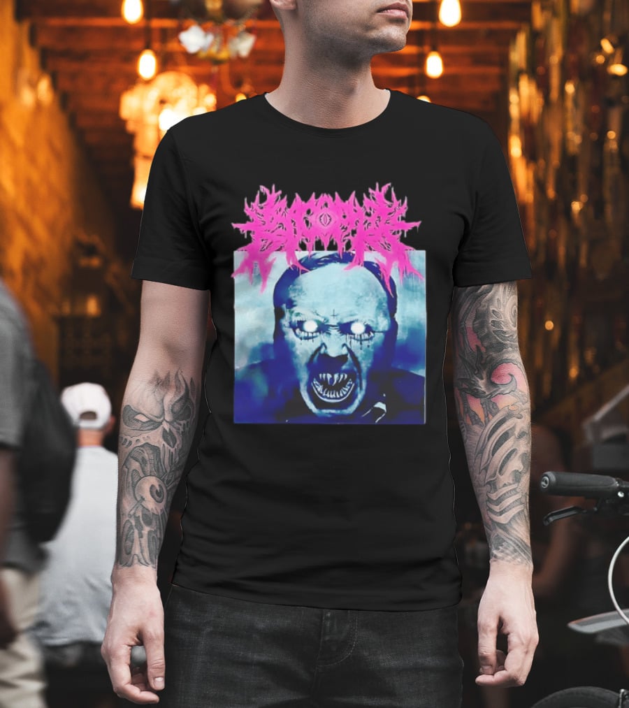 Gore Demon Face Glowing Eyes Death Metal Band T-Shirt