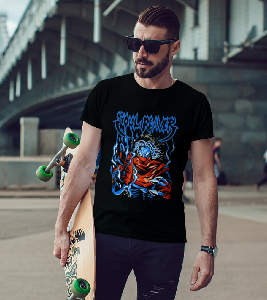 Soul Reaver Raziel Legacy Of Kain Blue Flames T-Shirt