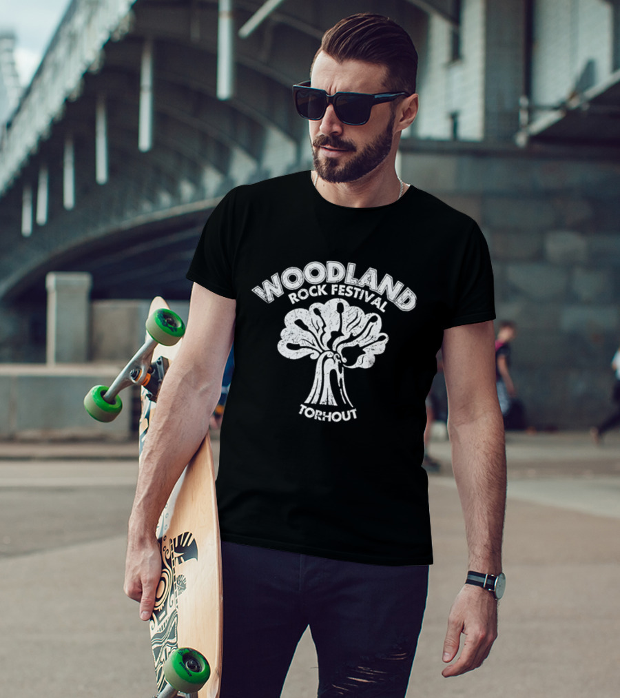 Woodland Rock Festival Torhout Tree Of Guitars Vintage Music Event T-Shirt