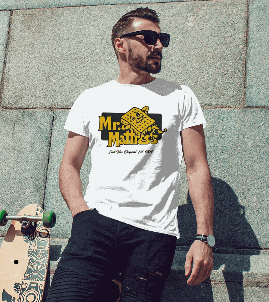 Mr Mattress East Van Original Est 1971 Flippable GOLD T-Shirt
