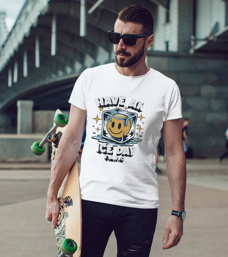 Have An Ice Day Smiley Face FAFO Humor T-Shirt