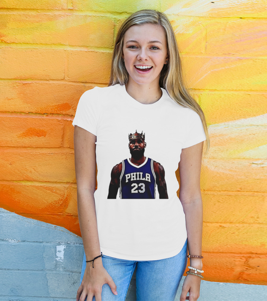 LeBron James Crown PHILA 23 Jersey Philadelphia 76ers Basketball T-Shirt
