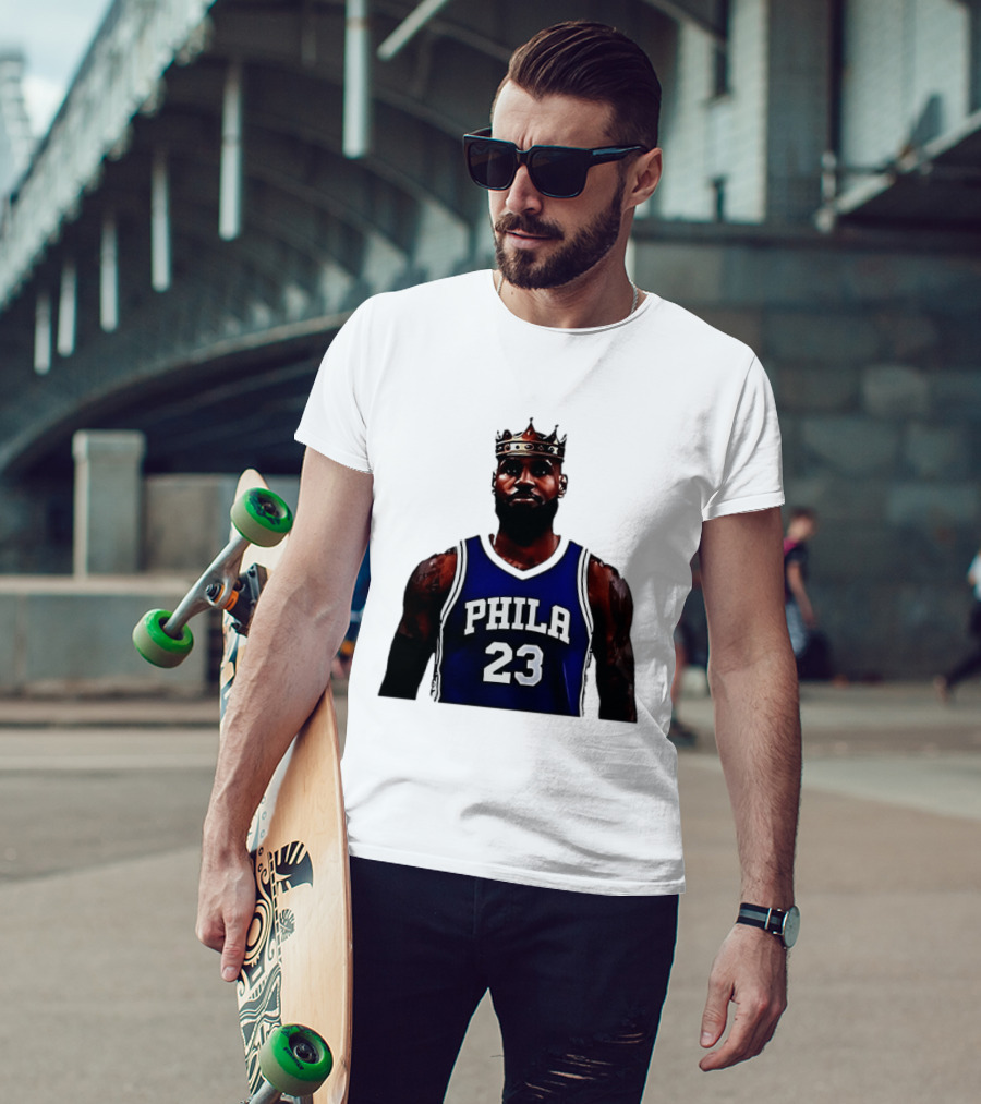 LeBron James Crown PHILA 23 Jersey Philadelphia 76ers Basketball T-Shirt