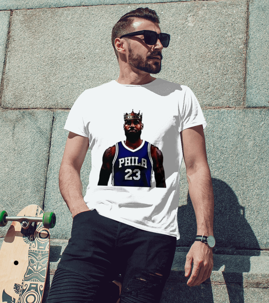 LeBron James Crown PHILA 23 Jersey Philadelphia 76ers Basketball T-Shirt