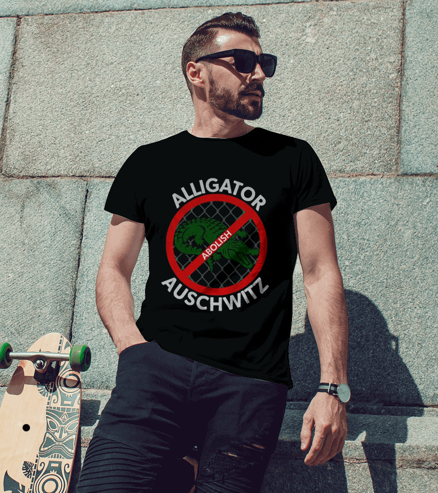 Abolish Alligator Auschwitz Symbol With No Entry Sign T-Shirt