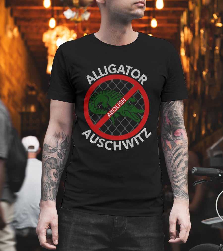 Abolish Alligator Auschwitz Symbol With No Entry Sign T-Shirt