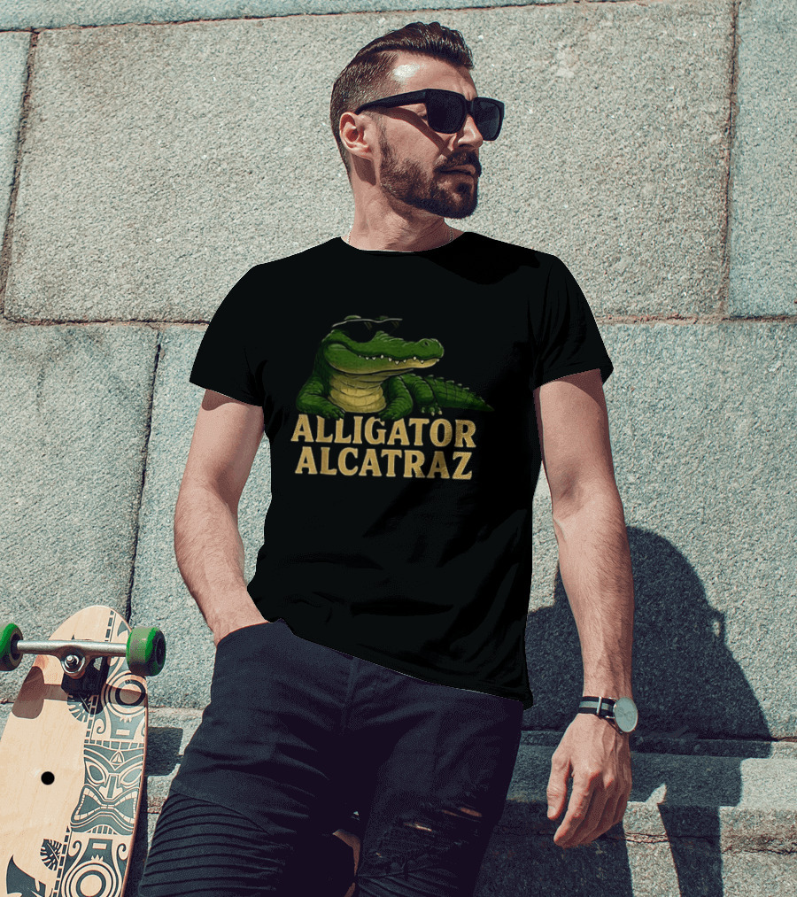 Alligator Alcatraz Sunglasses Meme Florida Humor T-Shirt