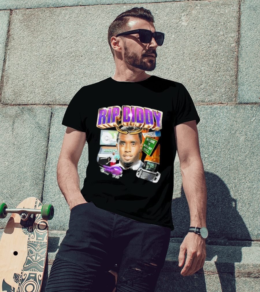 Sam Hyde Rip Diddy Welcome To Black Guy Hell Ciroc Wings 09 Typewriter T-Shirt