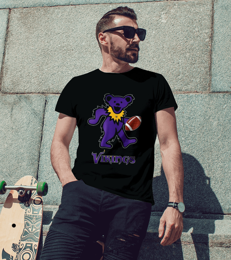 Minnesota Vikings Bear Grateful Dead Night Football 2024 T-Shirt