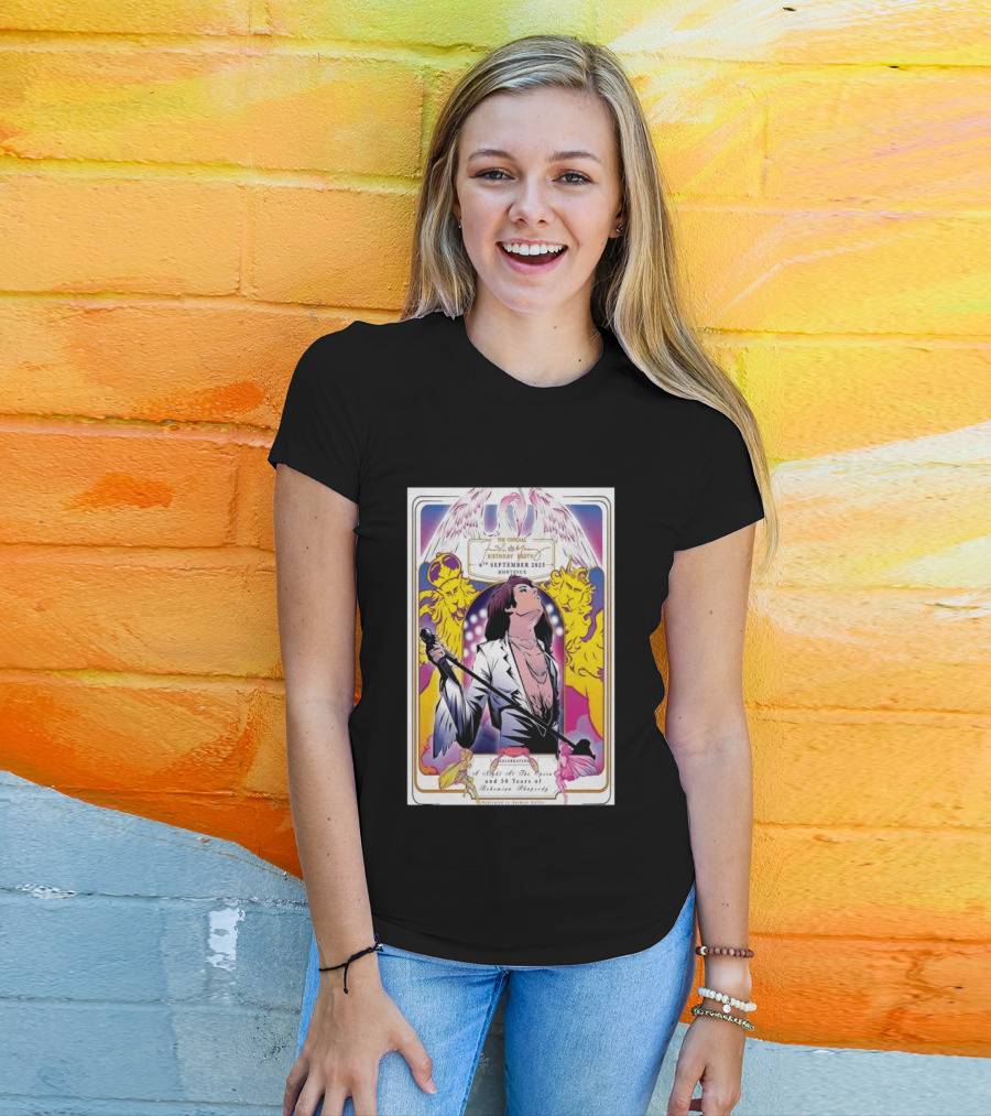Freddie Mercury 79th Birthday Montreux 6th September 2025 50 Years Of Bohemian Rhapsody Celebration T-Shirt