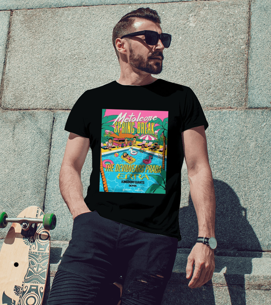 Metalcore Spring Break The Devil Wears Prada ERRA Kingdom Of Giants Acres Tour 2025 T-Shirt