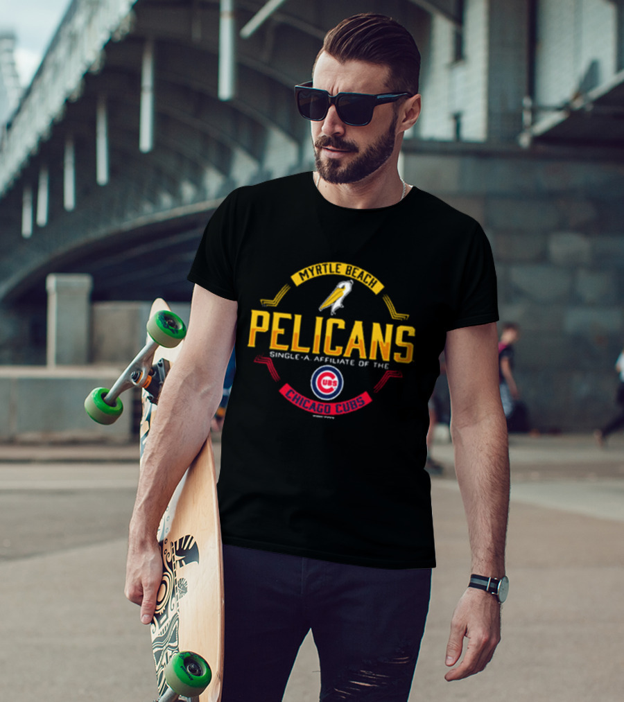 Myrtle Beach Pelicans Single A Affiliate Chicago Cubs Baseball Team T-Shirt